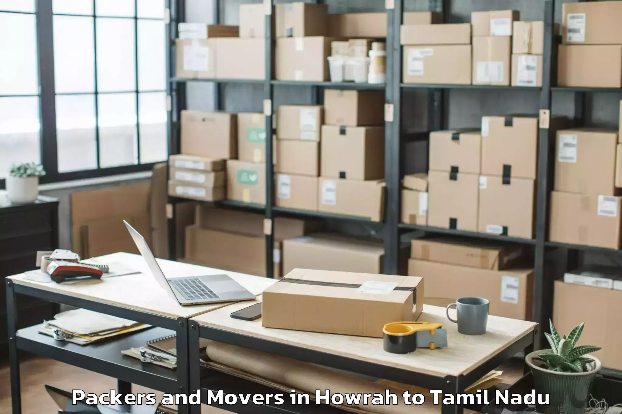 Book Howrah to Peelamedu Airport Cjb Packers And Movers